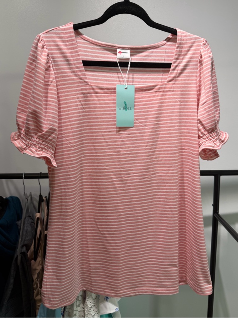 NWT Pink/White striped women’s tee